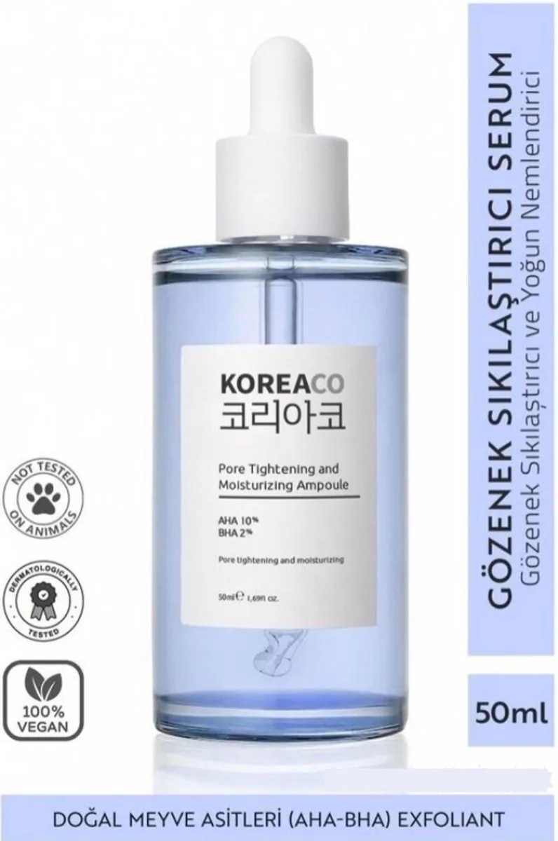 Koreaco - Pore Tightening And Moisturizing Ampoule | AHA & BHA| 50 (ml.)
