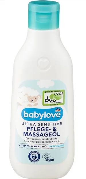 babylove Baby Massage Oil & Care Ultra Sensitive, 250 ml