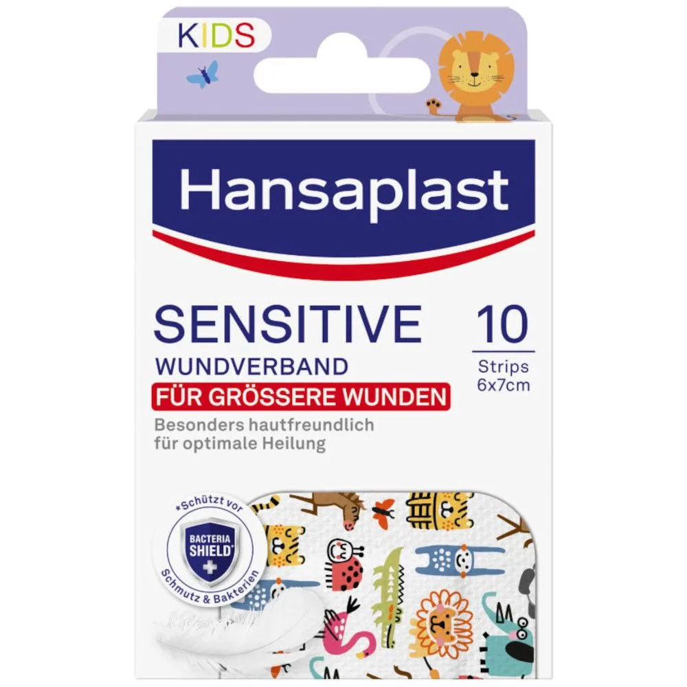 Hansaplast Wundverband Sensitive Kids (6 x 7cm), 10 St Medizinprodukt