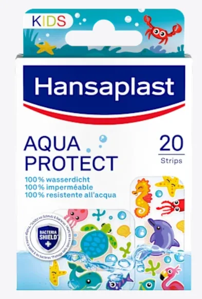 Hansaplast Plaster Strips Aqua Protect Kids, 20 pcs