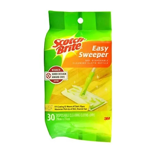 Scotch-Brite Easy Sweeper Dry Disposable Cleaning Cloth Refills (30 Sheet per Pack)