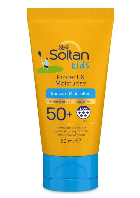 Boots Soltan Kids Protect & Moisturise Mini Suncare Lotion SPF50+ 50m
