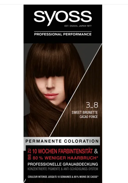 Syoss Colours Coloration 3_8 Sweet Brunette Level 3 Permanent Colour 115 Ml