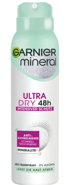 GARNIER mineral Antitranspirant Deospray Mineral Ultra Dry 48h, 150 ml