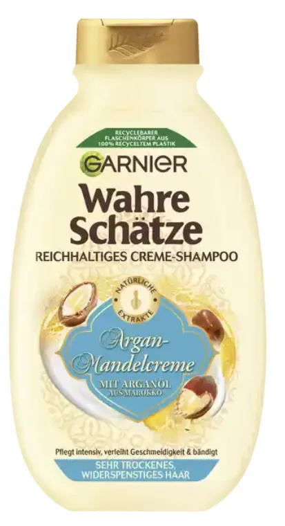 Garnier True Treasures Rich Cream Shampoo Argan Almond Cream 250ml