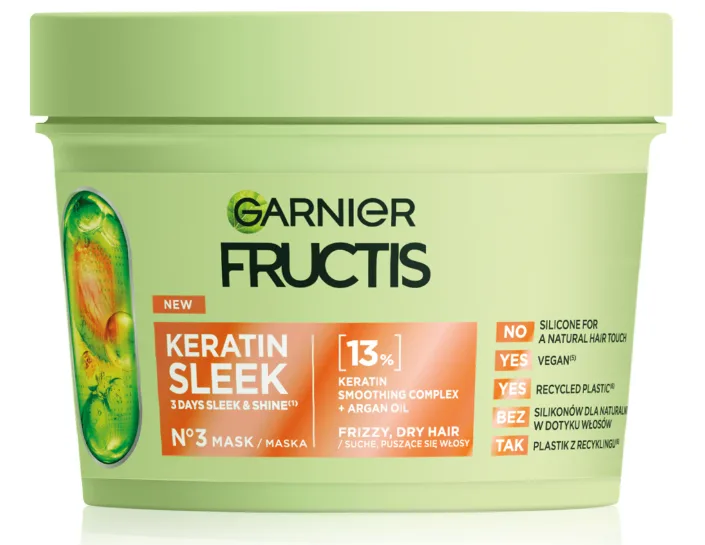 Garnier Fructis Hair mask Keratin Sleek Anti-Frizz Treatment, 370ml