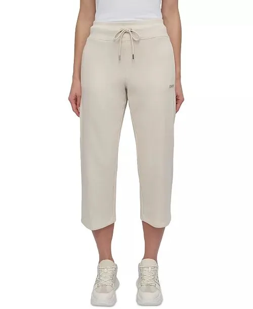 SIze: L-DKNY Sport Women's Studded-Logo Cropped Pants