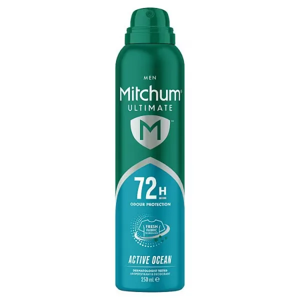 MITCHUM Men Ultimate 72H Active Ocean Antiperspirant & Deodrant Spray 250ml.