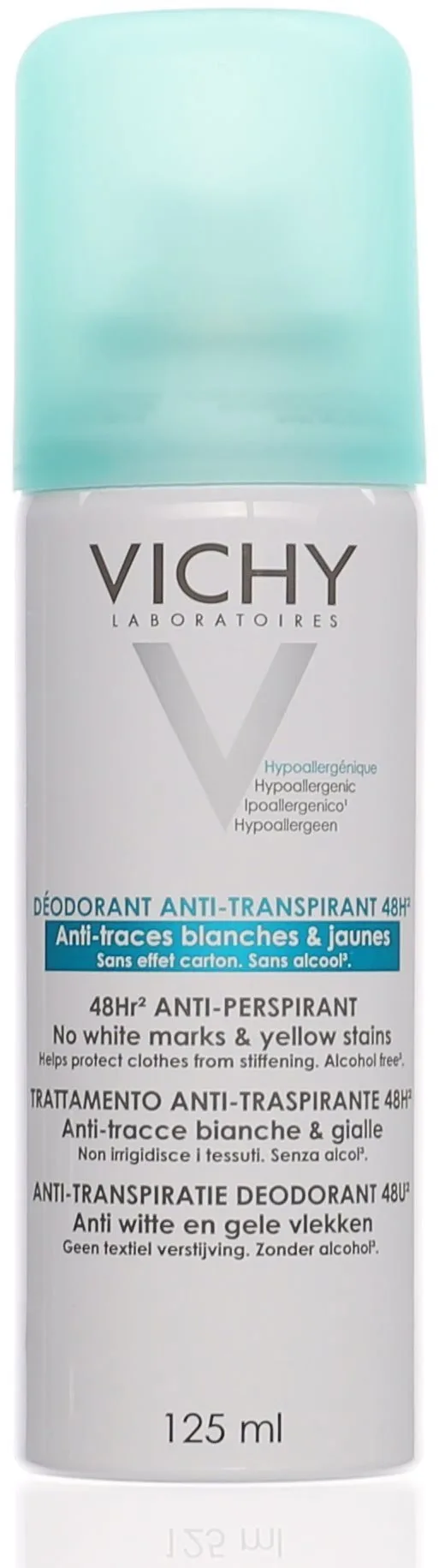 Vichy deodorant 48h antiperspirant spray to treat white and yellow stains 125 ml