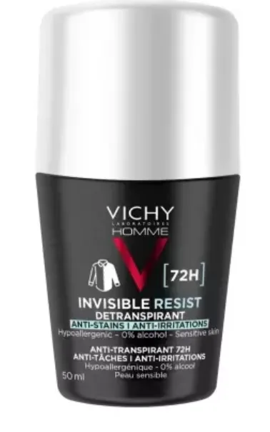 Vichy homme deodorant invisible resist dermo-detranspirant 72h roll-on 50 ml