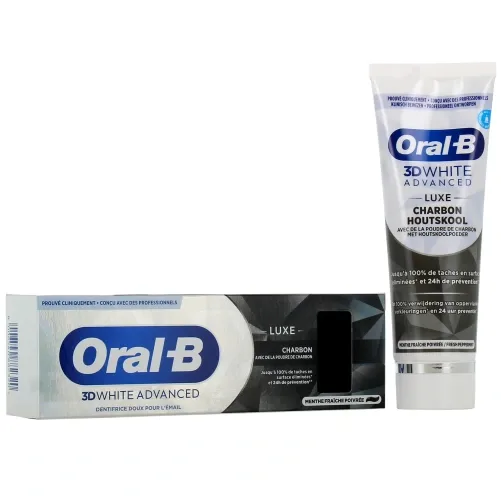 Oral B 3D White Advanced Toothpaste Luxe Charcoal 75ML