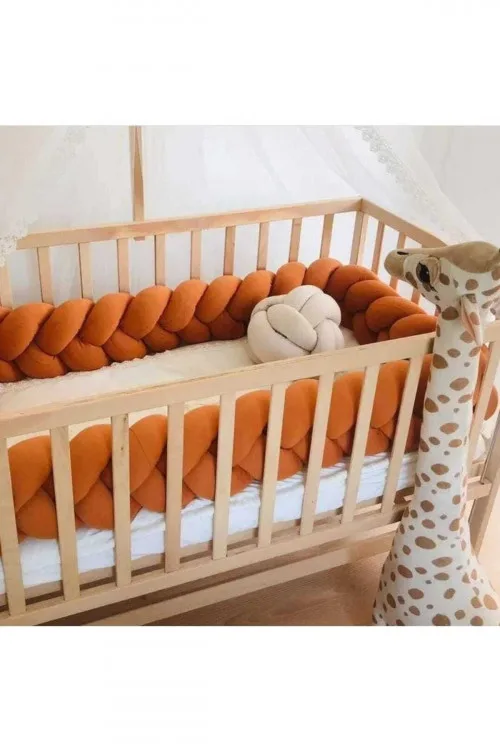 Knot Pillow  300 cm 3-Knit Crib Protector - Cinnamon