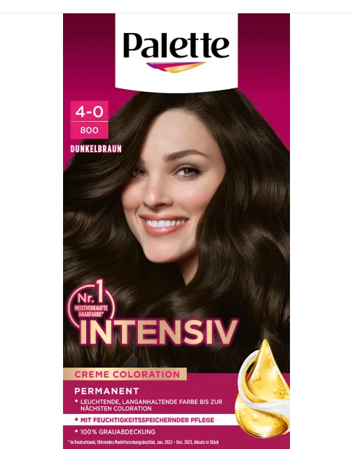 Palette Intensive Color Creme Haarfarbe 4-0/800 Dunkelbraun, 1 St