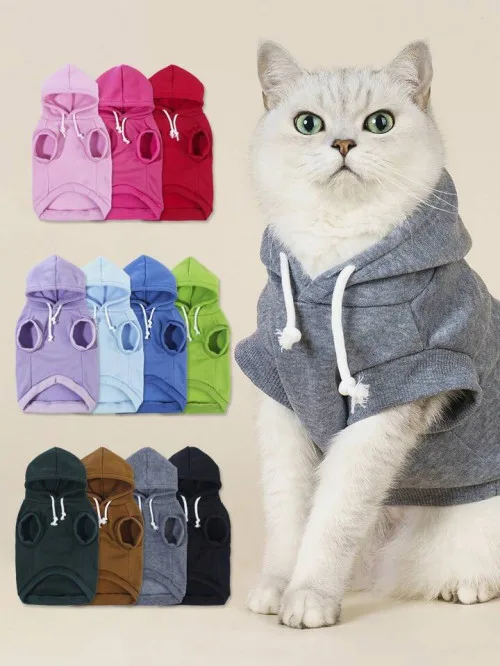 Size: S-1pc Gray Comfortable Sleeveless Hoodie Suitable For Indoor And Outdoor Use For Cats And Dogs