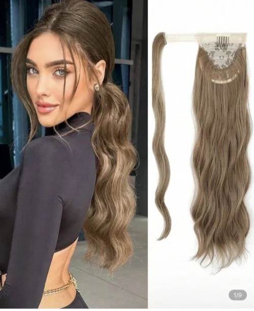 Light Brown Long wavy Curly Hair