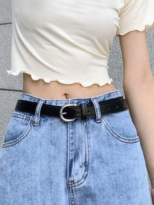 Shein Women's Black Belt