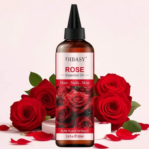 DIBASY Rose Essential Oil For Hiar, Nails, and Skin