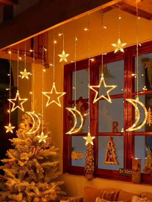Shein LED Star & Moon Curtain String Lights