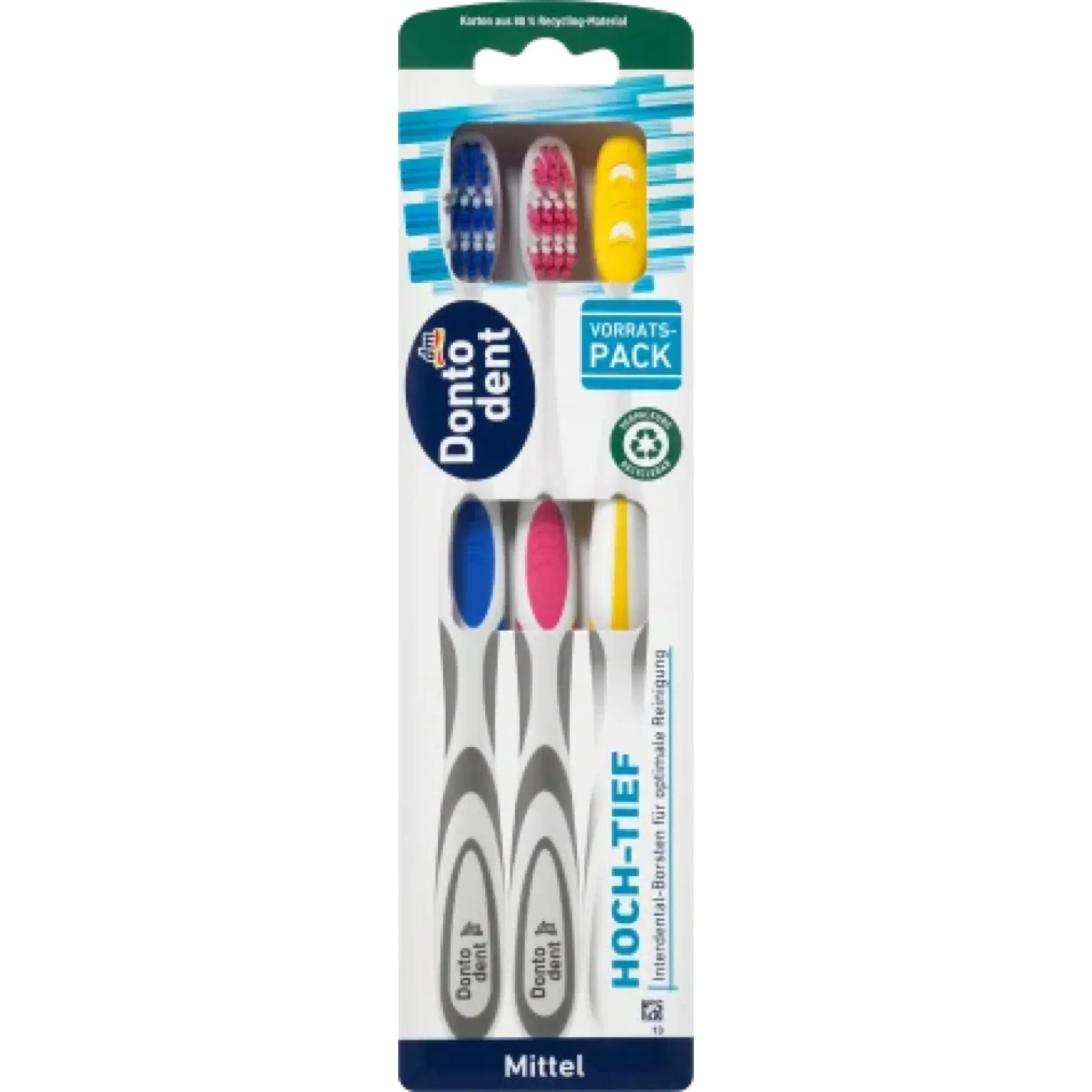 Dontodent Toothbrush High Low Medium, 3 pcs