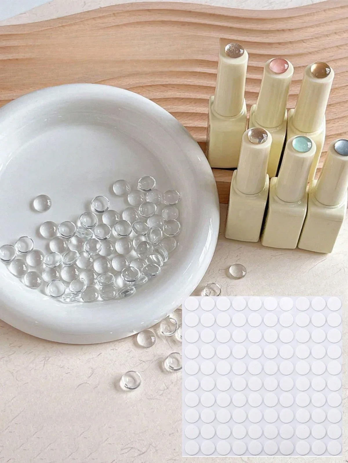 40 pieces of false nail display tips with adhesive nail display board, clear nail art display board for nail training and practice