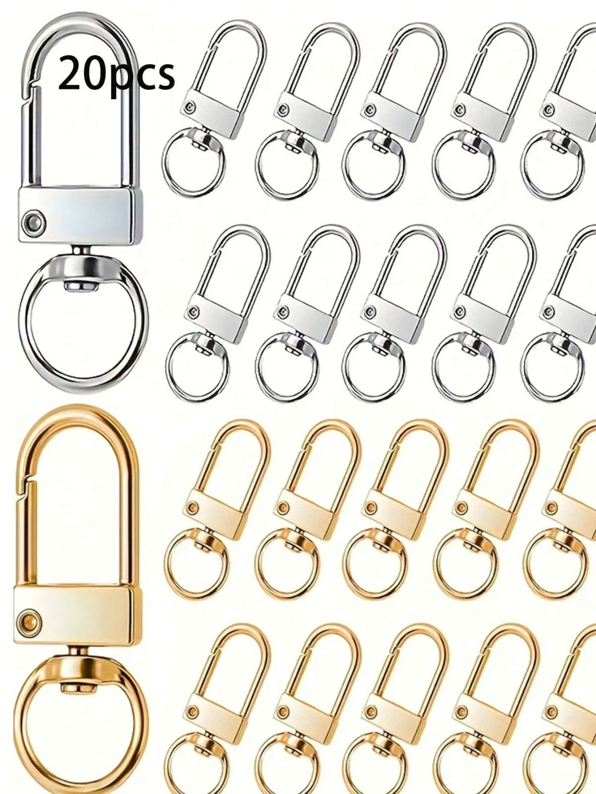 20/ pieces 12.5x32.5mm lobster clasp keychain ring hooks DIY jewelry making accessories