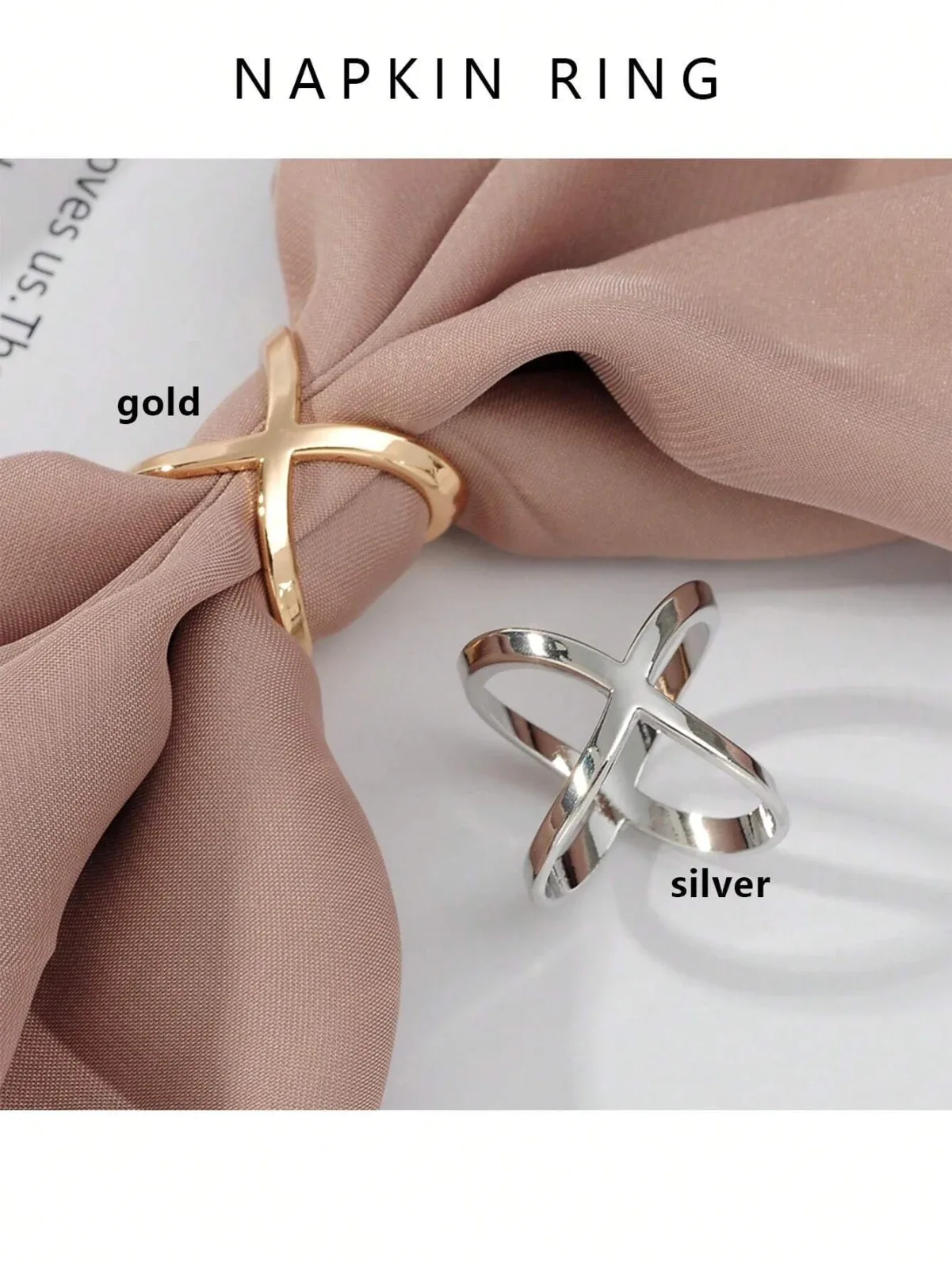 4 silver placemat rings, suitable for table decoration