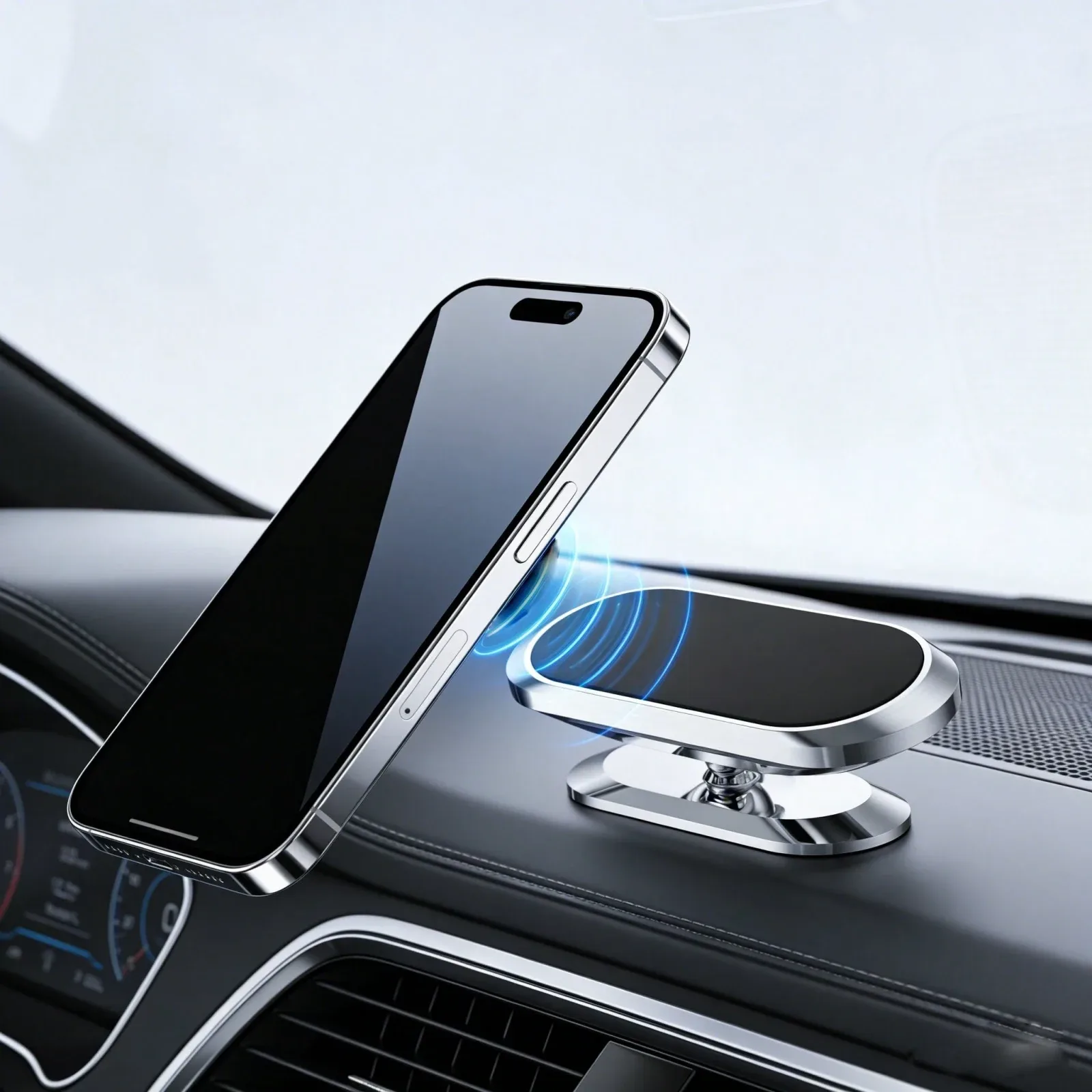 Alloy Adhesive Dashboard Car Phone Holder Aluminum Alloy Magnetic Phone Holder