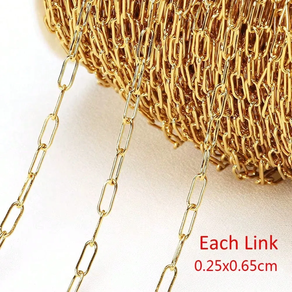 1m/2m Stainless Steel Oval and Square Frame Chain for DIY Handmade Jewelry Making Necklaces, Bracelets