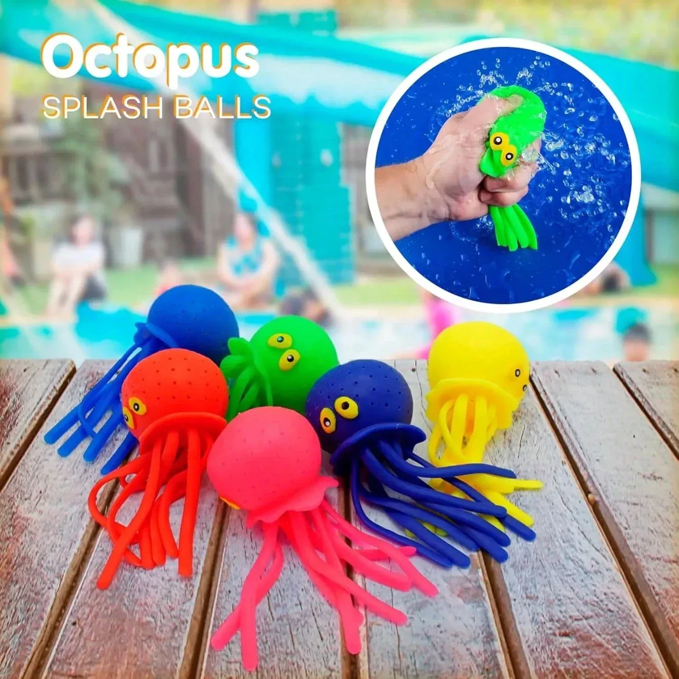 1pc Reusable Octopus Shaped Water Balloons, Suitable For Outdoor Dolls And Games,