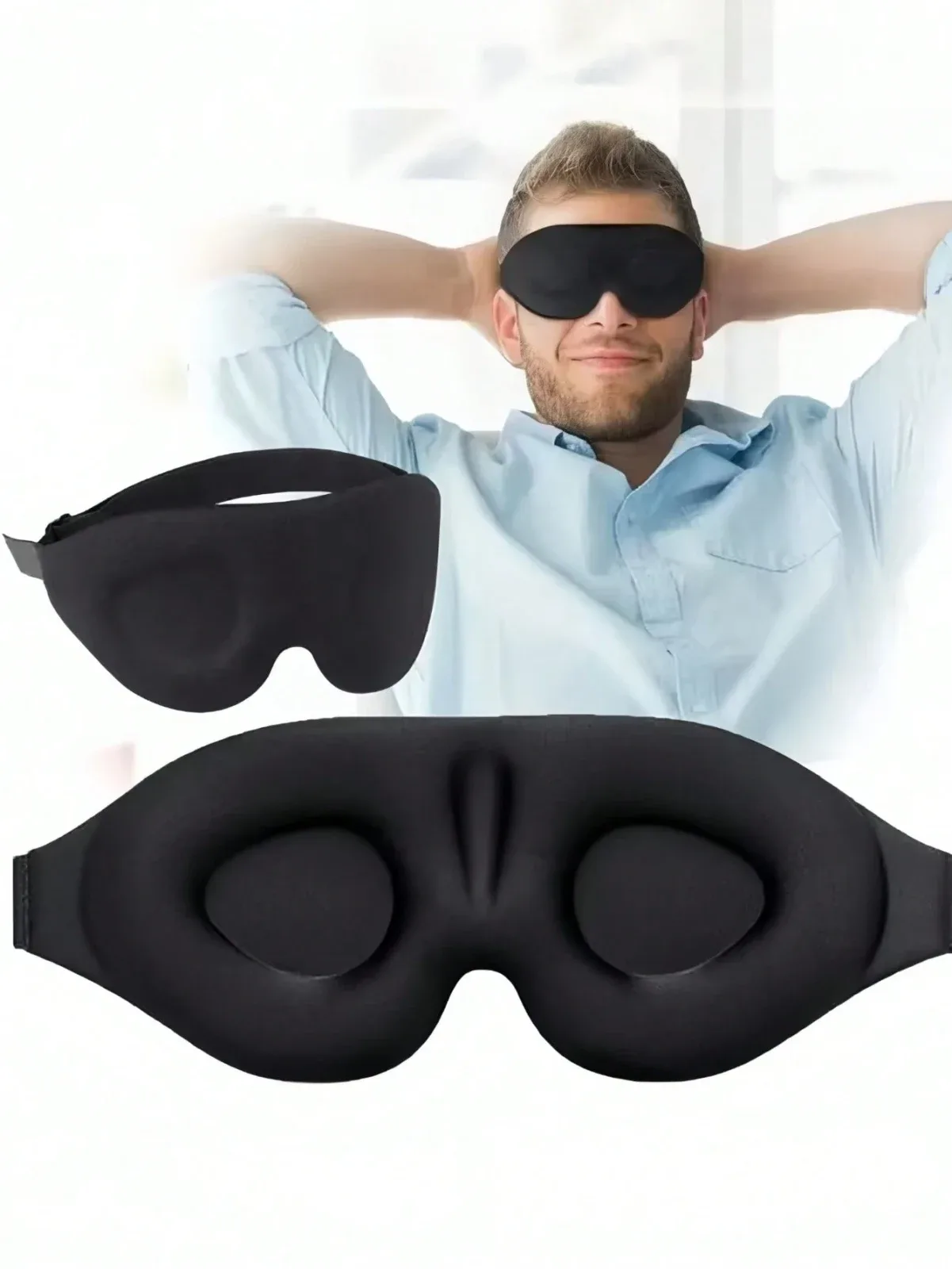 1 Piece Sleep Mask, 3D Embossed Sleep Mask and Eye Mask,