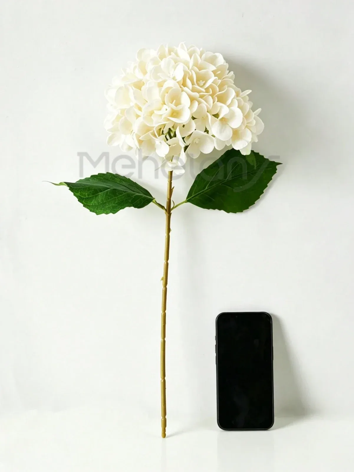 MEHELANY 1pc Artificial Hydrangea Flower in Creamy White, High-Quality Realistic Silk Material,