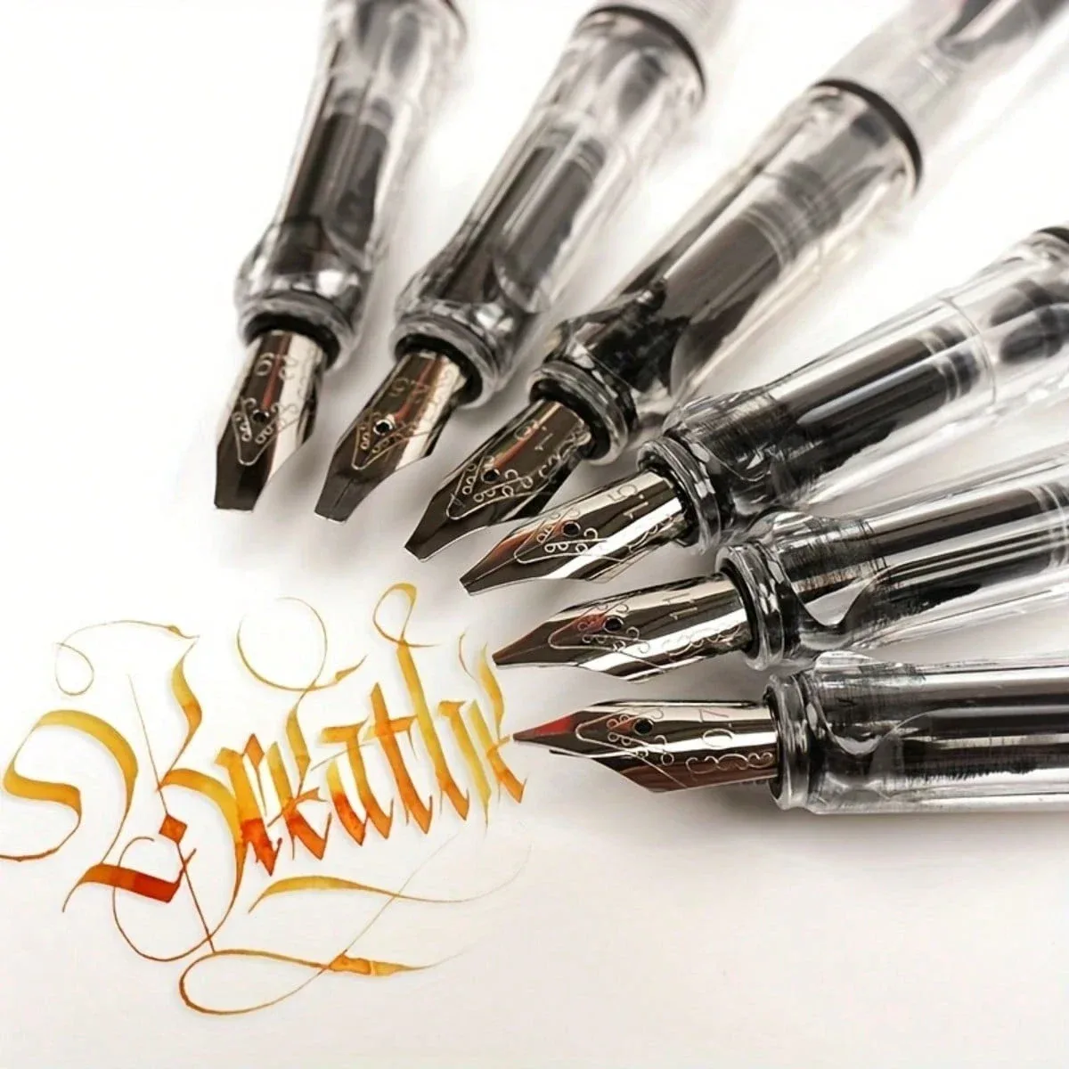 6pcs Parallel Nibs Calligraphy Pens, Different Sizes, Parallel Brush Pens For Calligraphy