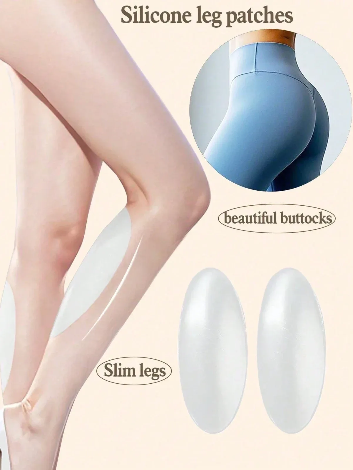 Women's Butt Enhancement Pad, Invisible Self-Adhesive Hip Insert, Silicone Artificial Buttocks,