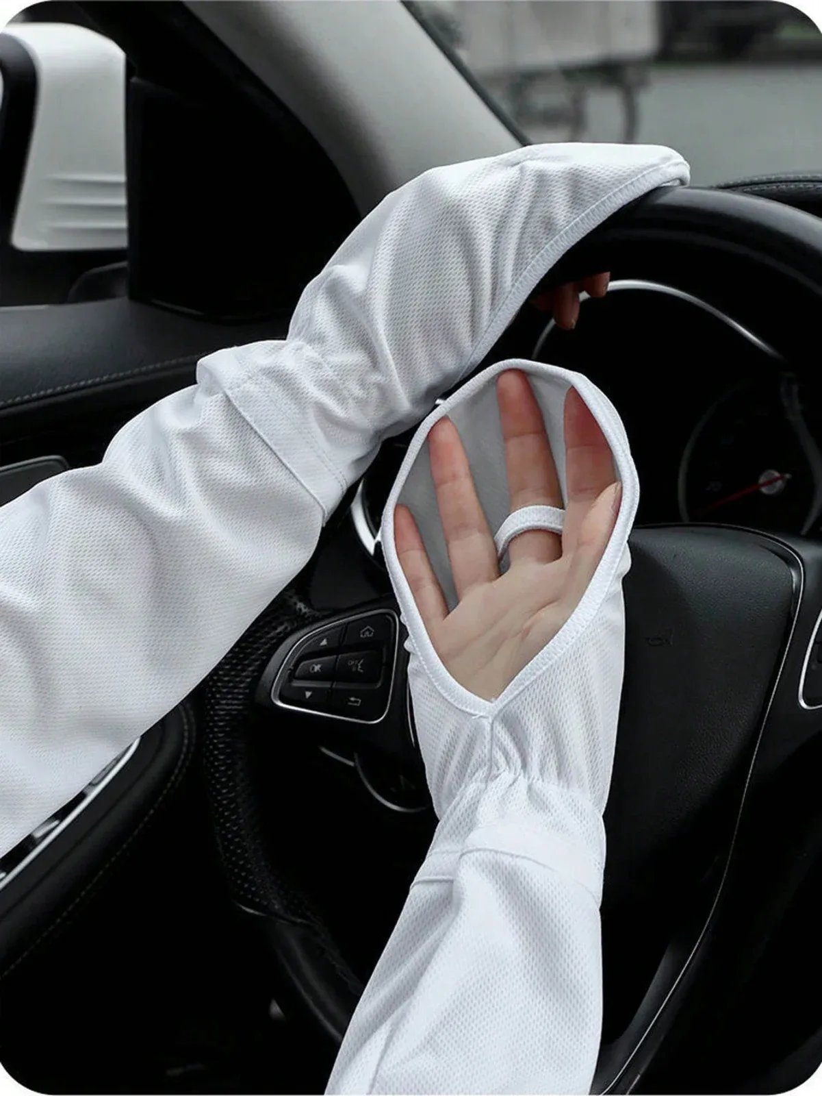 Sun protection 2-piece set for spring, summer, and autumn; ice silk; suitable for outdoor driving