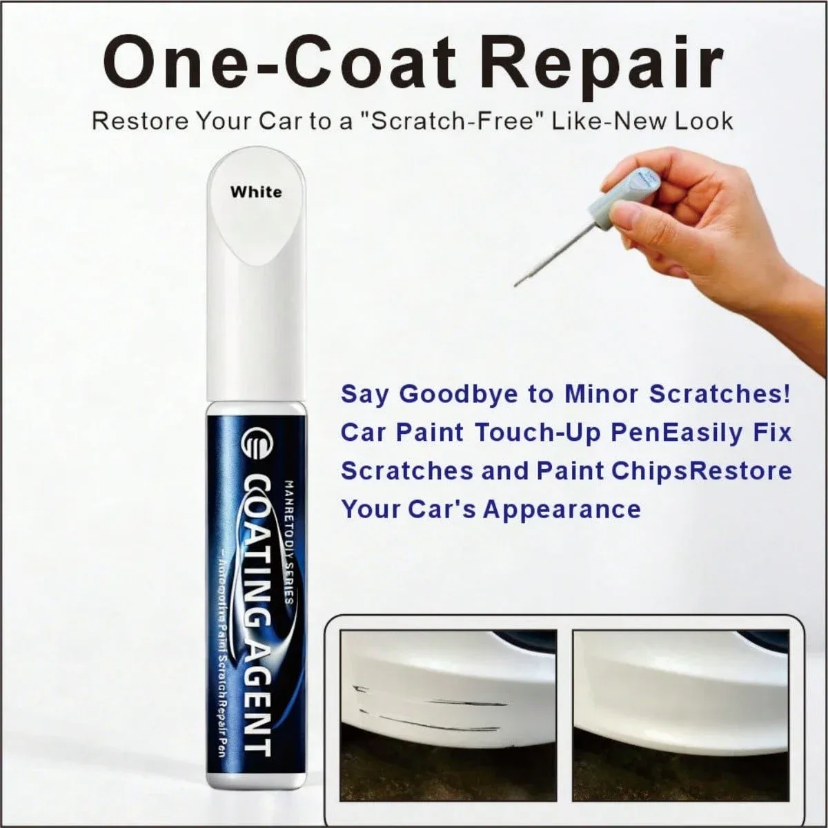 Car paint scratch repair pen, pearl white, black, car paint scratch repair tool