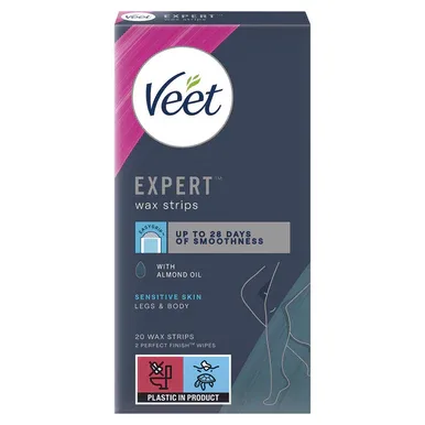 Veet Expert Cold Wax Strips Legs Sensitive 16 Strips