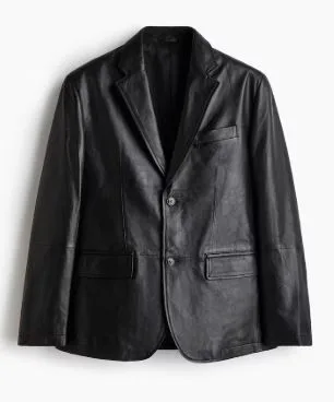 Size: L-H&M Leather jacket in regular fit