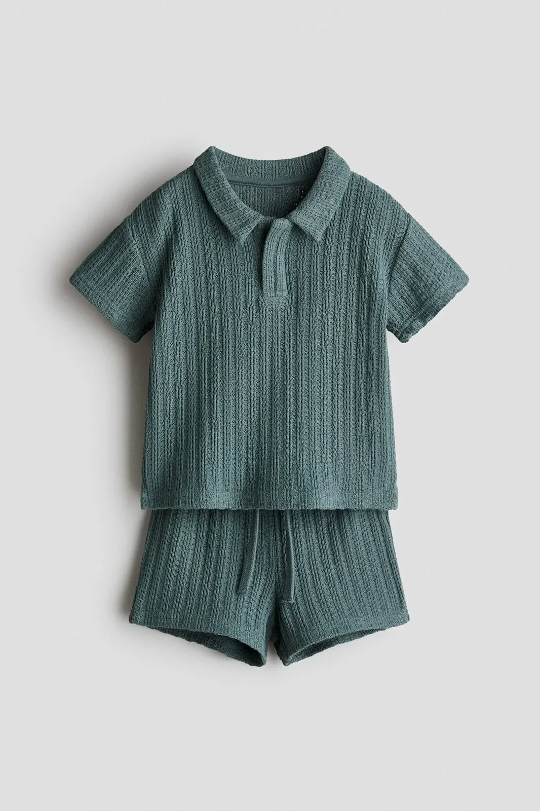 Size: 9-12m - H&M 2-PIECE POINTELLE-KNIT SET