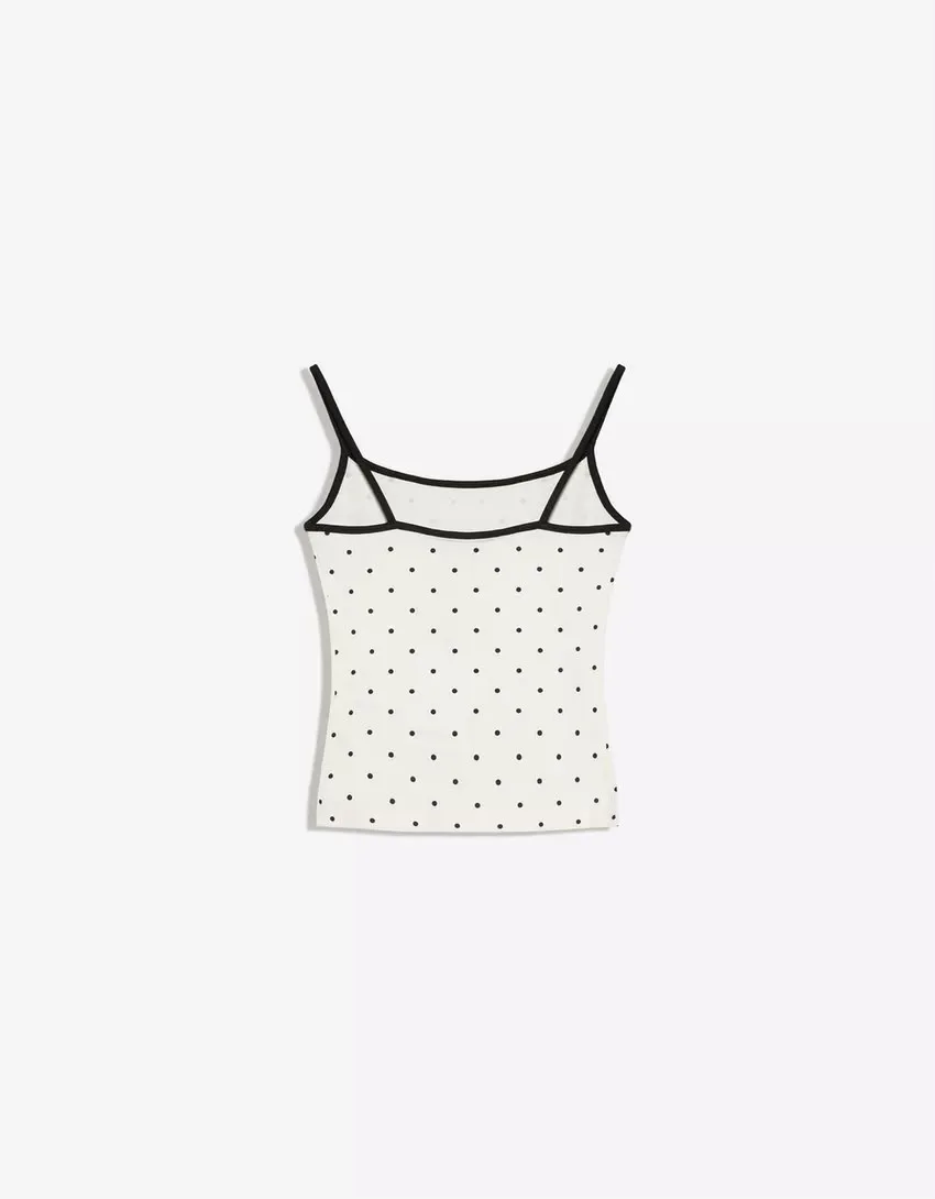 Size: Small-Bershka Contrast Strappy Top
