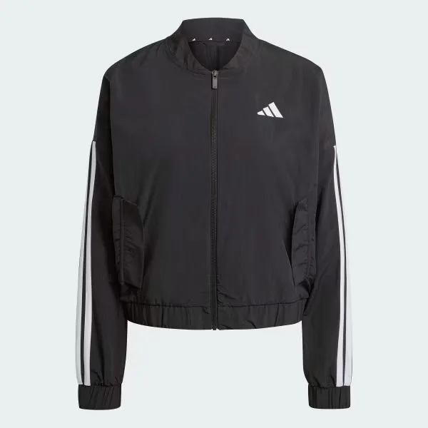 Size: M-ESSENTIALS 3-STRIPES LIFESTYLE WOVEN BOMBER JACKET
