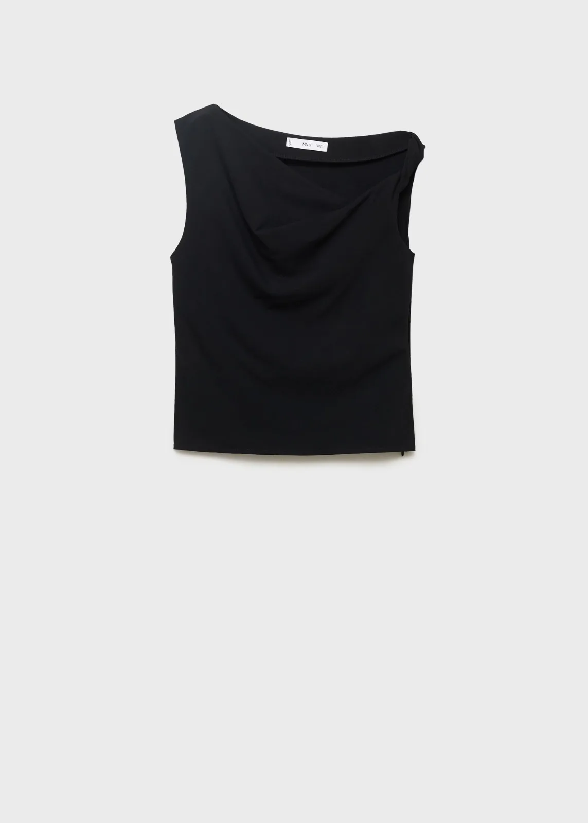Size: M-Mnago Asymmetrical draped sleeveless blouse