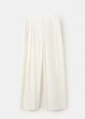 Size: 40-MANGO starring Hailey Bieber  Straight-cut mid-waist trousers
