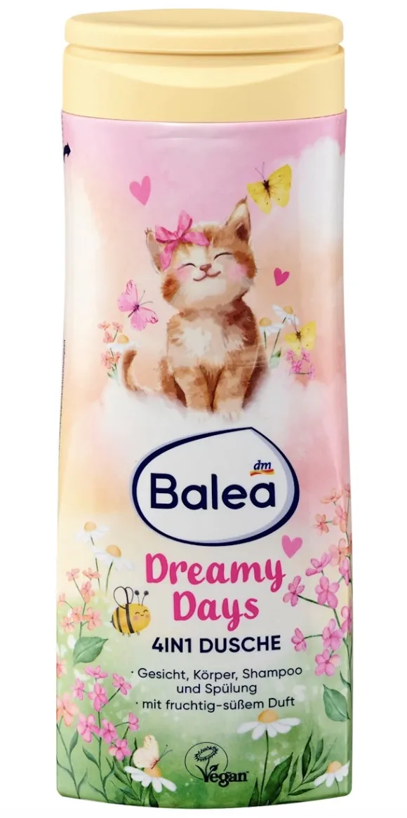 Balea Kids Dreamy Days 4-in-1 Shampo & Conditioner + Shower Gel (300ml)