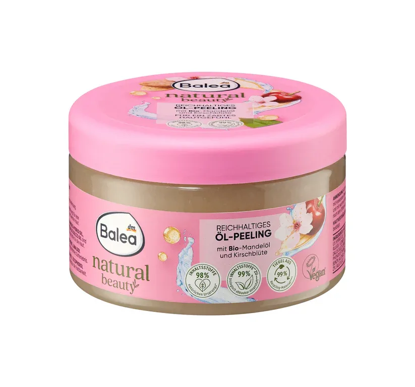 Balea Natural Beauty Rich Oil Scrub With Organic Almond Oil & Cherry Blossom (300g)