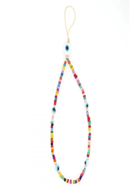 Isabella Accessories  Colorful Beaded Phone Strap - Phone Charms