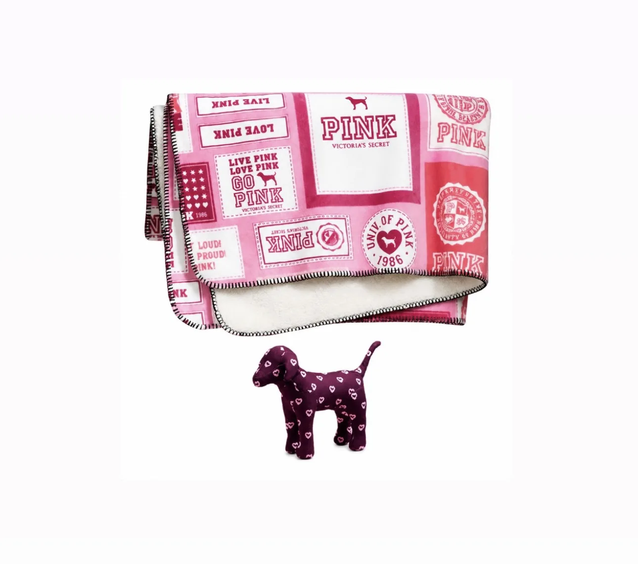 Victoria's Secret PINK Friday Mystery Mini Dog + Cozy Plush Blanket