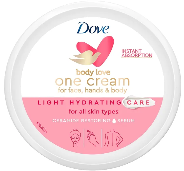 Dove One Light Moisturizing Cream for Body, Hands and Face, 250 ml, Pink