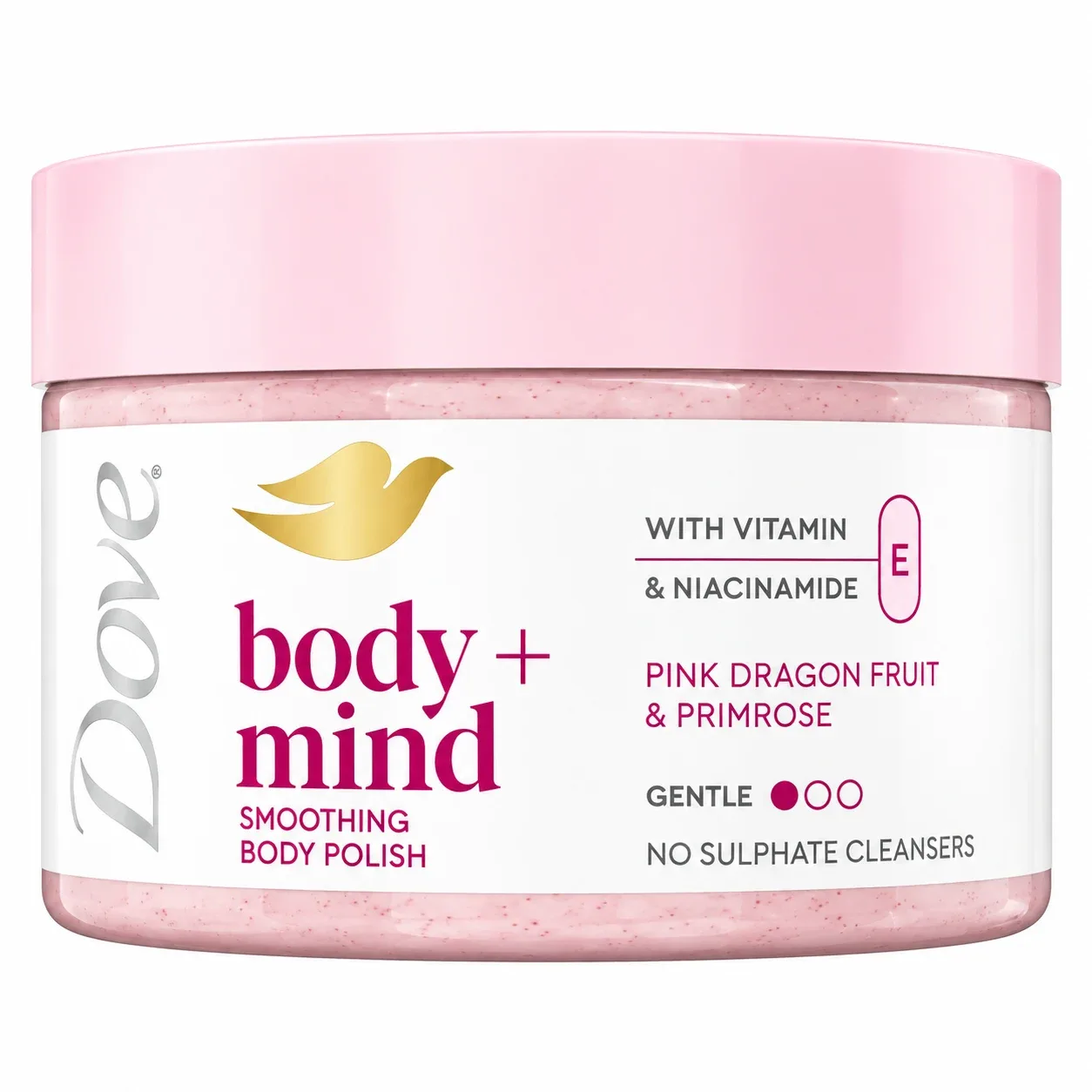 Dove Plus Mind Smoothing Body Polish Pink Dragon Fruit & Primrose Gentle 295ml
