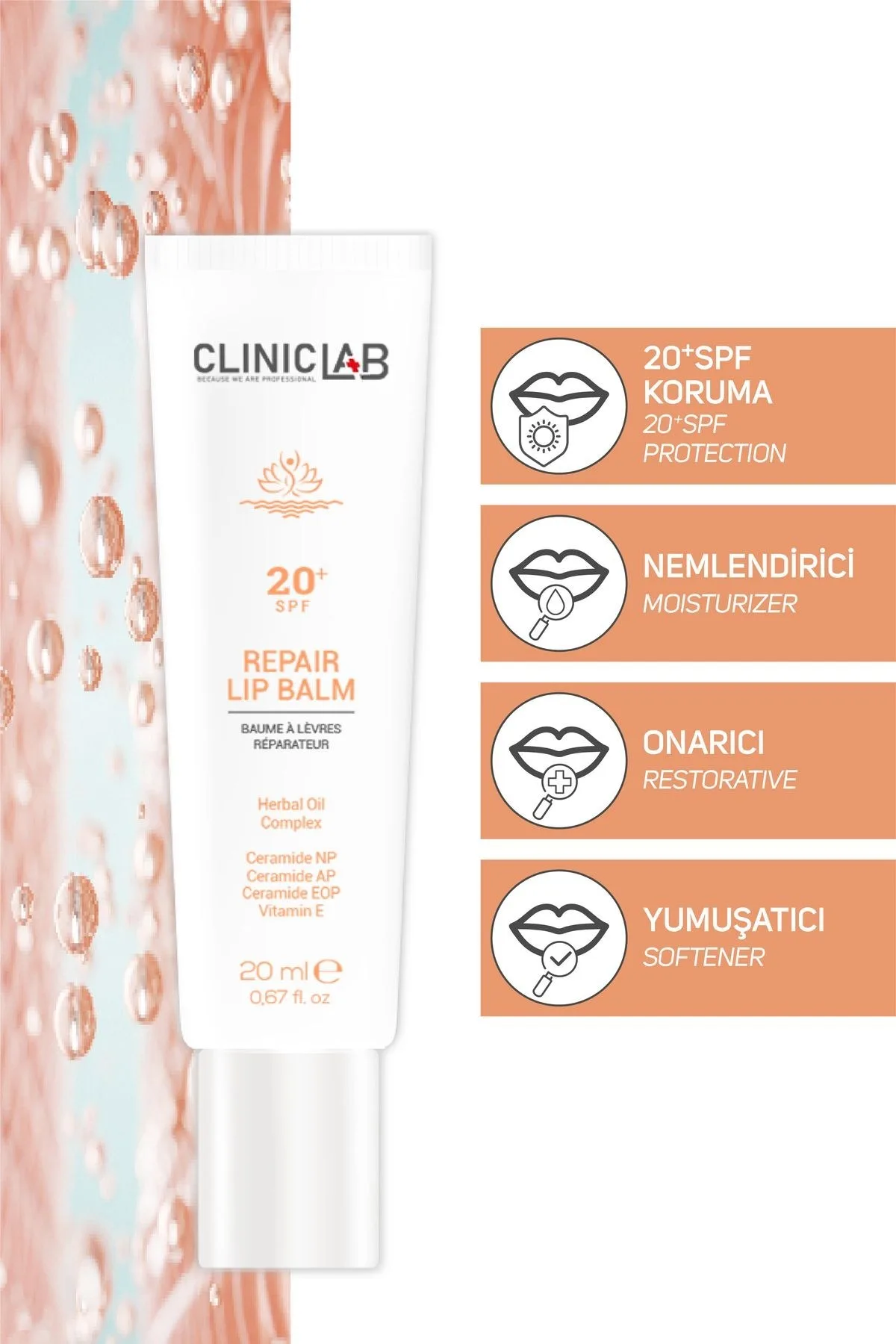 Cliniclab Repairing Lip Care Lip Balm 20 Spf 20ml