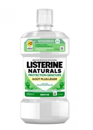 Listerine Naturals Gum Protection Mouthwash Mint Lighter Taste 500ml Bottle